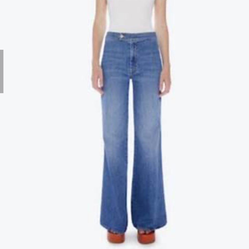 MOTHER Classic Blue Wide Leg Jeans